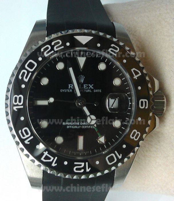 Replica Rolex GMT Master II Black Dial with Ceramic Bezel